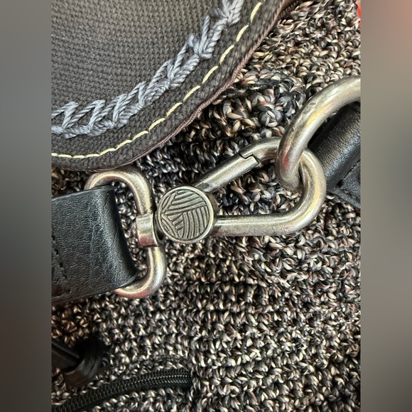 The Sak Avalon Black Gray Crochet Knit Convertible Backpack main image 10